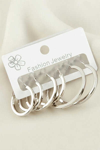 Marsilyan Nvdn- 6 Pieces Crushed Hoop Earrings 2-2,5-3 cm Iegrs-Nvdn1