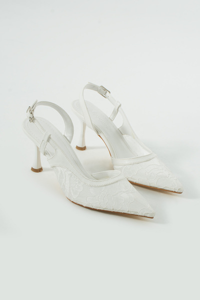 Vaghessa Shoes Vaghessa Nerina Women's Shoes Slingback with Lace Detail and Buckle