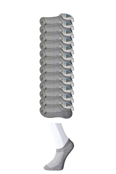 EGE YELİ Gray Men's Invisible Socks 12 Pairs Mudanis