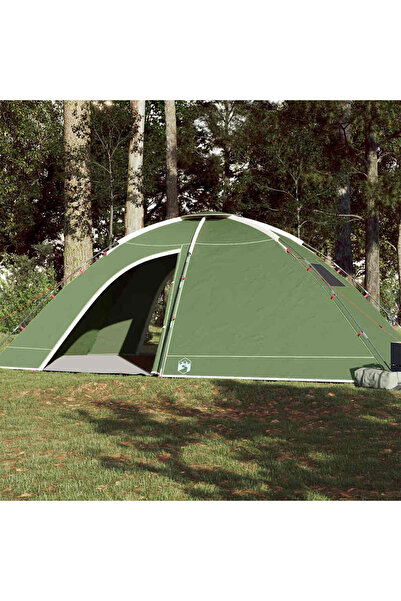 vidaxl Cort de camping pentru 8 persoane, verde, impermeabil