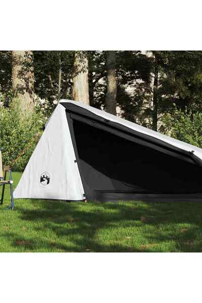 vidaxl Cort camping tunel 1 persoana, alb, È›esatura opaca, impermeabil