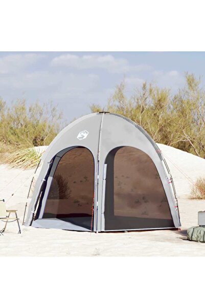 vidaxl Cort de piscina cu acoperis Gri 366 x 305 x 231 cm