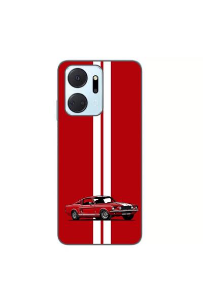 OEM Husa compatibila cu Honor X7a Silicon Gel Tpu Model Red Mustang