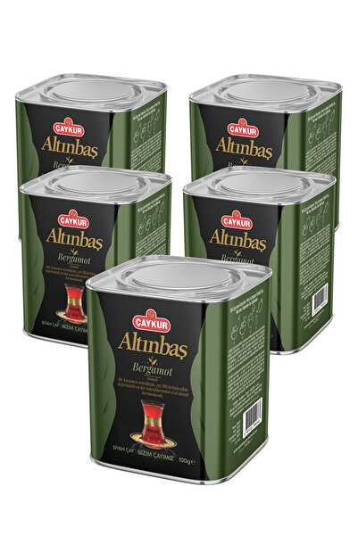 Çaykur Altınbaş Çayı Teneke Kutu (Bergamotlu) 100 gr. Beşli Paket