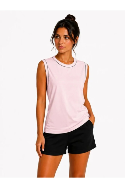 Modayakamoz Contrast Piping Sleeveless Athlete Crew Neck Summer Basic Athlete...