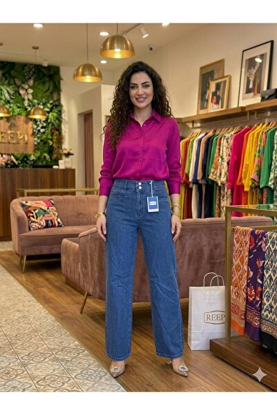 OwenLife Reepi̇ Jeans Palazzo Elastic High Waist Comfortable Fit