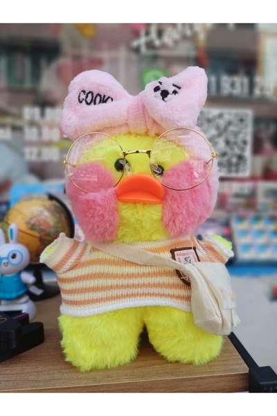 BlcBoutique Lalafan Şık Gözlüklü Çantalı Peluş Ördek Oyuncağı