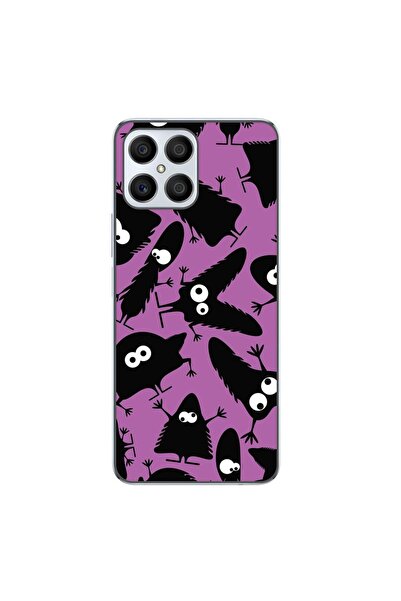 OEM Case compatible with Honor X8 Silicone Gel Tpu Black Monsters Pattern
