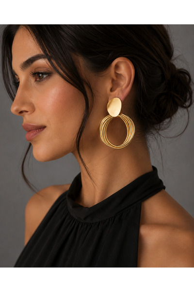 Luna Gold Halka Küpe
