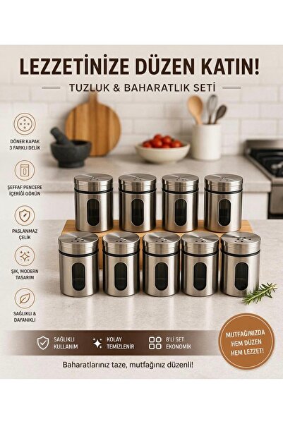 safestore 12-Piece Metal Coated Glass Salt-And-Pepper Spice Container Salt Sh...