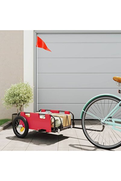 vidaxl Bicycle trailer, red, oxford fabric and iron