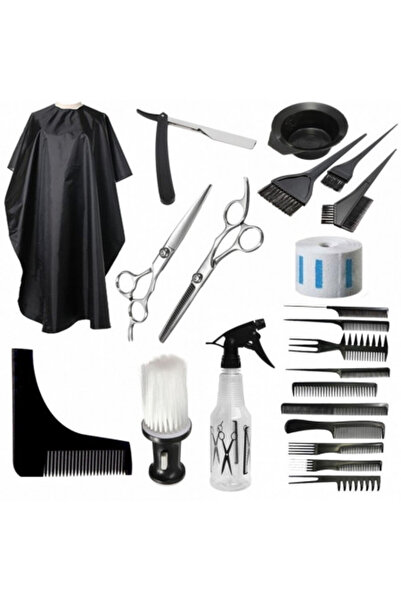 Ardette Set accesorii si ustensile frizerie coafor foarfeca tuns filat manta ...
