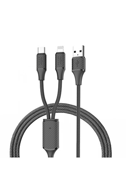 Brave كابل BDC-44 2 في 1 للشحن السريع 6 أمبير من USB-A إلى Type-C و Lightning...