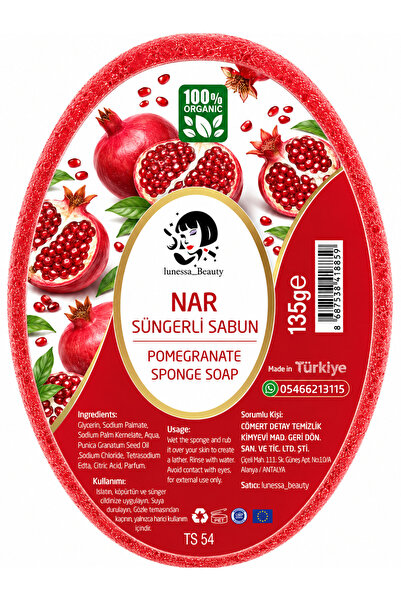Lunessa Beauty Nar Özlü Kalıcı Kokulu Süngerli Sabun 135 g