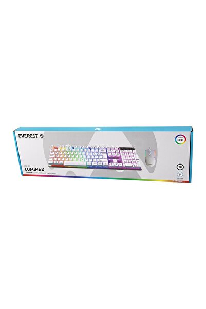 Tamam Elektronik EVEREST LUMINAX KM-198 ( BEYAZ GÖKKUŞAĞI IŞIKLI ) ( USB KABL...