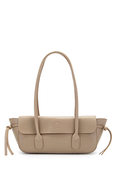 minebag Baguette Women's Shoulder Bag with Knot Detail on the Edges, Munich B...