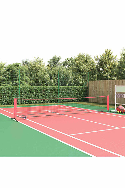 vidaxl Rețea de tenis Negru și roșu 494,5 x 90 x 87 cm Poliester