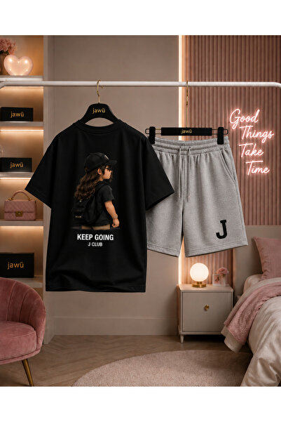 JAWÜ STYLE طقم أطفال مطبوع عليه تصميم فتاة رائعة