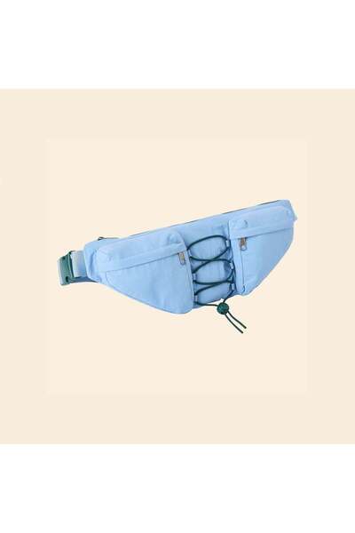 KIABI Sports Waist Bag with Exterior and Interior Pockets 15x40 cm BLUE