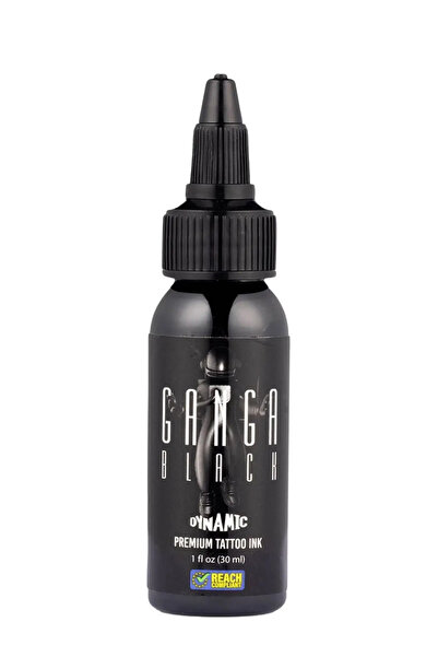 GANGA Dynamic Black – Siyah Tattoo Dövme Boyası 1 oz / 30 ml – Ultra Yoğun Pi...