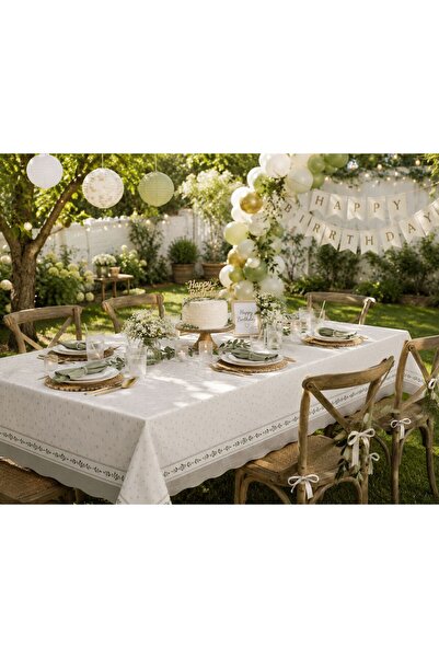 YEAP OFFICE Garden Party Masa Örtüsü – Şık Doğum Günü & Bahçe Organizasyon De...
