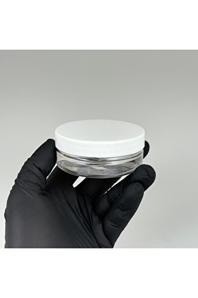 makrobay 50ml - Plastik Boş Kavanoz Şeffaf - 5 Adet