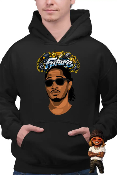 OEM Ανδρικό Φούτερ με Κουκούλα Future Hendrix Ράπερ