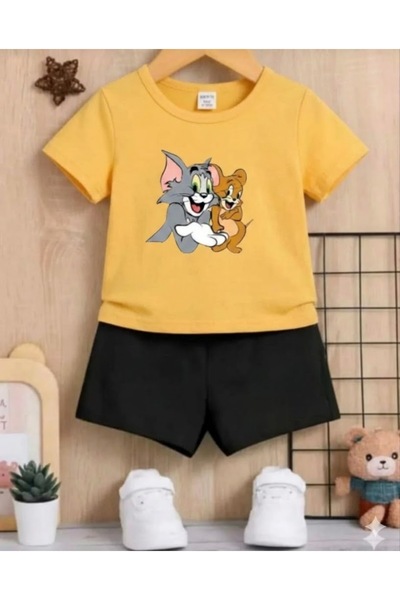 NC Nicee Clothes Summer Children's T-Shirt Shorts Unisex (Tom and Jery Gülerk...