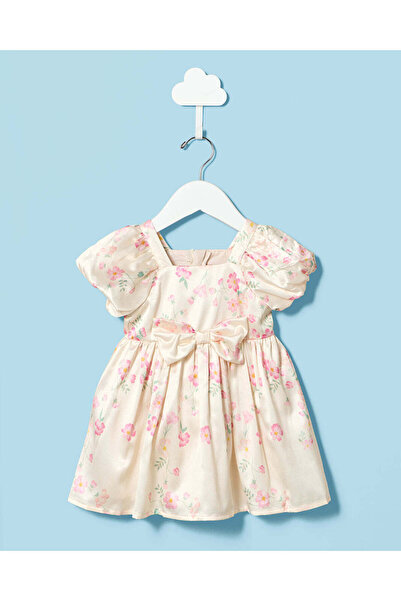 REDTAG Infant Girls Cream Printed Dress
