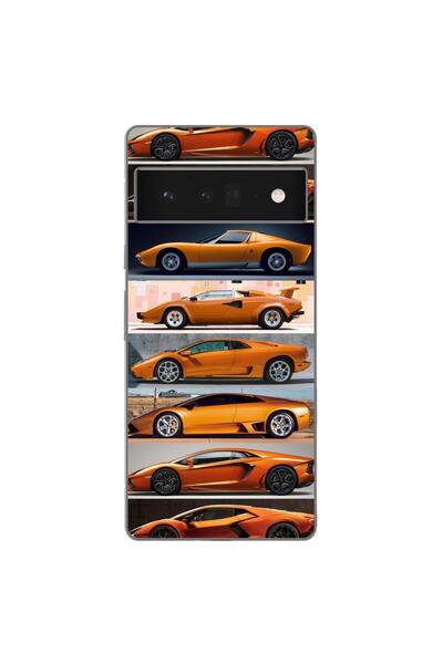 OEM Husa compatibila cu Google Pixel 6 Pro Silicon Gel Tpu Model Masini Lambo...