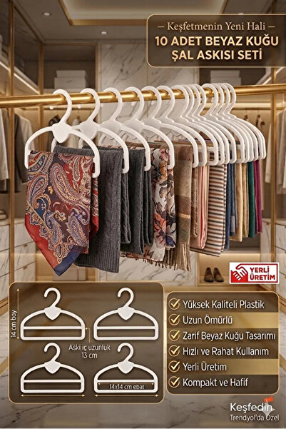 Seyteks Şal Eşarp Askısı Kuğu Model | Kaliteli Şeffaf Dolap İçi Düzenleyici |...