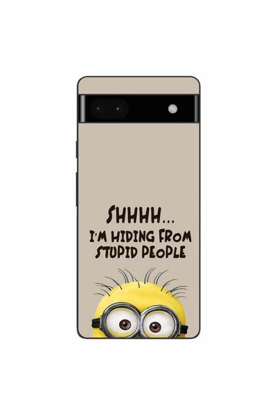 OEM Husa compatibila cu Google Pixel 6A Silicon Gel Tpu Model Mesaj Minion Shhhh