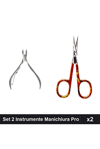 NAİLS Set 2 Instrumente Manichiura Profesionale, Clește Cuticule și Foarfecă ...