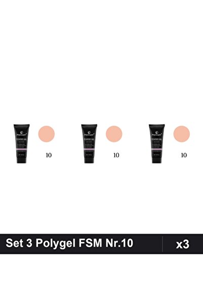 FSM Set 3 Polygel 30ml Nr.10, Constructie Unghii, Gel UV/LED Profesional