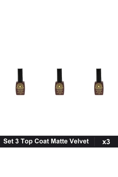 global fashion Set 3 Top Coat Matte Velvet 12ml, Bază Primer Finish Mat, Mani...
