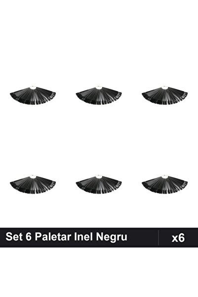 NAİLS Set 6 Paletar Inel Unghii Negru, Display Manichiura, Tipsuri Profesionale