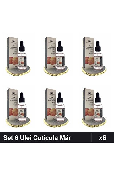 global fashion Set 6 Ulei Cuticula cu Pipeta, Aroma Măr 30ml, Îngrijire Unghi...