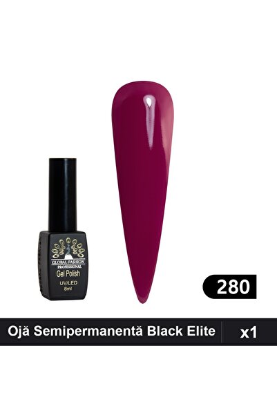 global fashion Ojă Semipermanentă Black Elite 8ml, Manichiură UV/LED,