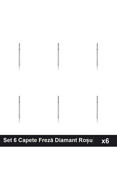 NAİLS Set 6 Capete Freză Diamant NBC Cilindru Rotund Roșu, Manichiura Profesi...