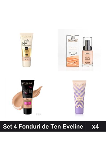 Eveline Set 4 Fonduri de Ten Eveline, Nuante Beige Vanilla , 30-34 ml, Machiaj