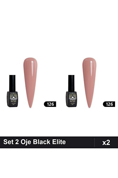 global fashion Set 2 Oje Semipermanente Black Elite 8ml, Manichiura UV/LED
