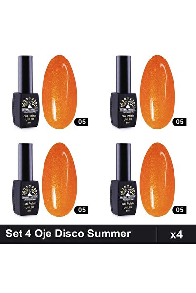 global fashion Set 4 Oje Semipermanente Disco Summer 05, 8ml, Manichiura UV/LED