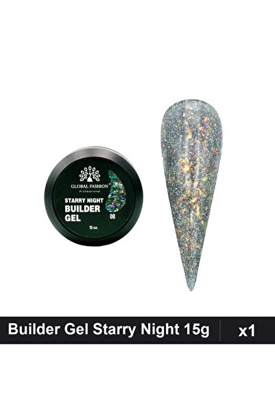 global fashion Builder Gel Starry Night Nr.08 15g, Constructie Unghii Gel UV/LED