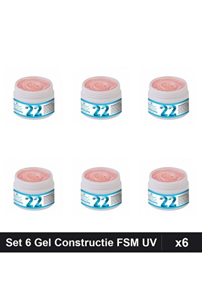 FSM Set 6 Gel Constructie UV LED 15g, Builder Gel Sculpting, Manichiura Profe...