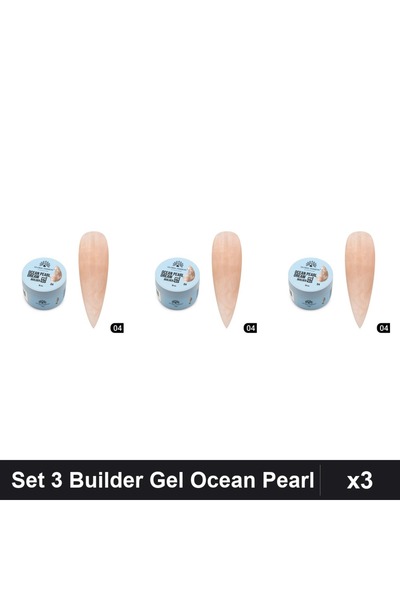 global fashion Set 3 Builder Gel Ocean Pearl Dream 15g, Constructie Unghii UV...