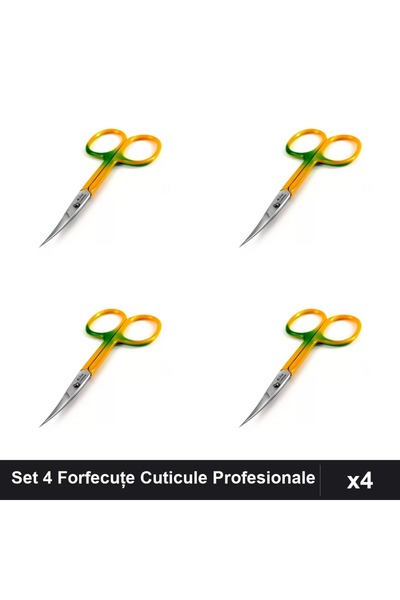 One Group Set 4 Forfecuțe Profesionale Cuticule Degrade, Clești Unghiere