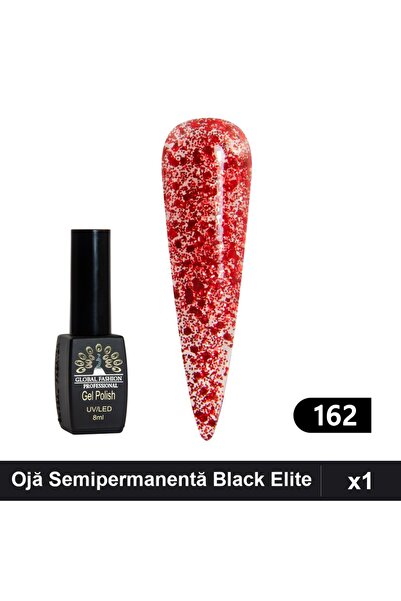 global fashion Ojă Semipermanentă Black Elite 8ml, Oja UV/LED Manichiură Prof...