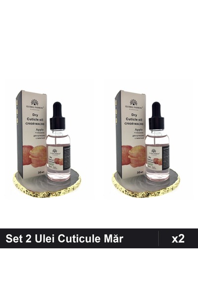 global fashion Set 2 Ulei Cuticule cu Pipeta Aroma Măr 30ml, Îngrijire Unghii...
