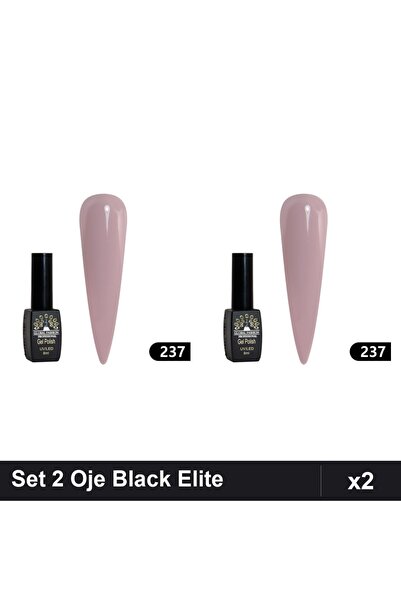 global fashion Set 2 Oje Semipermanente Black Elite 8ml, Manichiura UV/LED Pr...