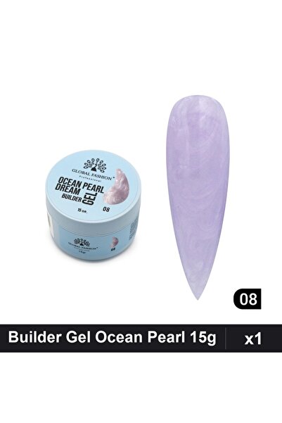 global fashion Builder Gel Ocean Pearl Dream No. 08 15g, UV/LED Gel Nail Cons...